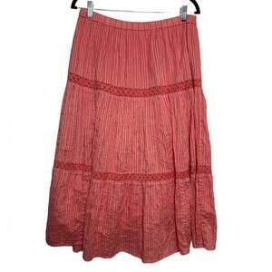 Y2K Tiered Peasant‎ Fairy Pink Maxi Skirt